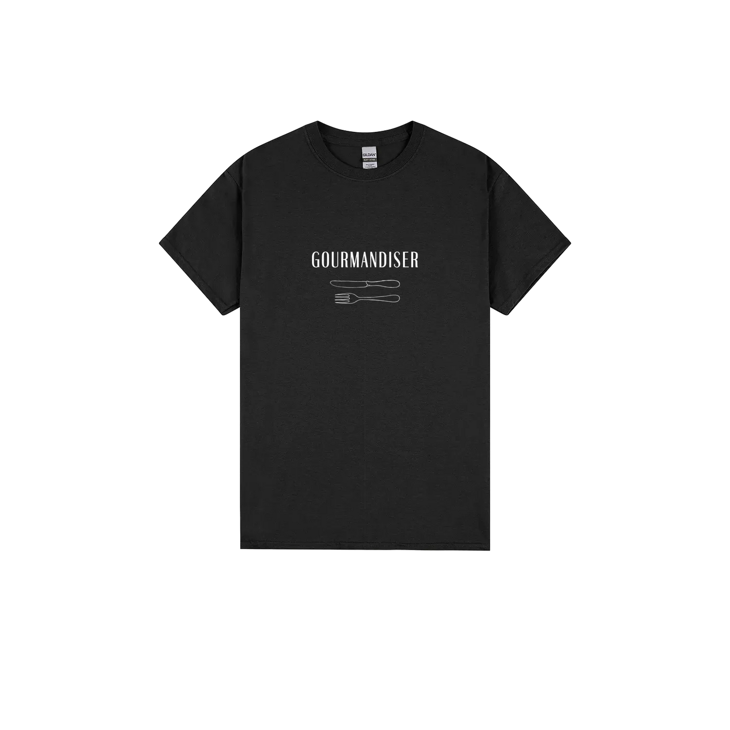 Gourmandiser - Heavy Cotton Adult T-Shirt - White Logo - Slow Table Club