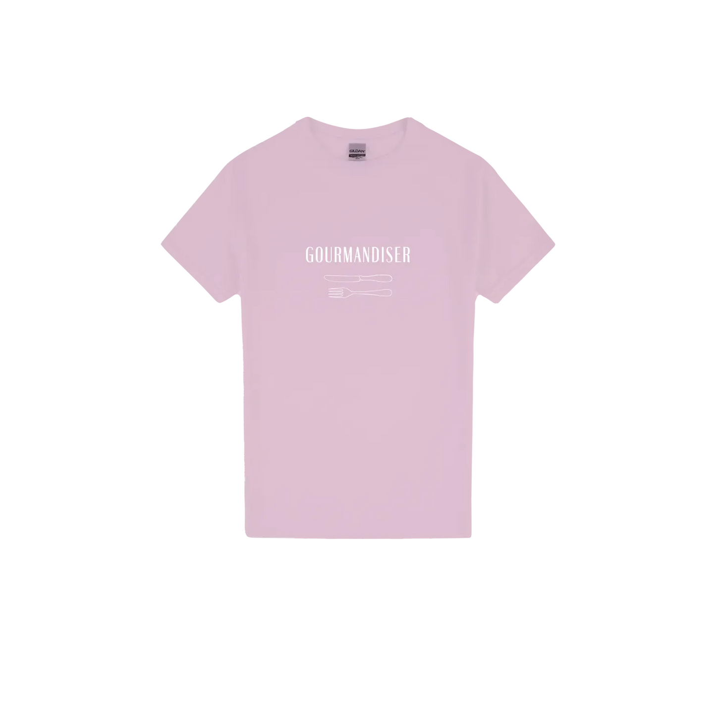 Gourmandiser - Heavy Cotton Adult T-Shirt - White Logo - Slow Table Club