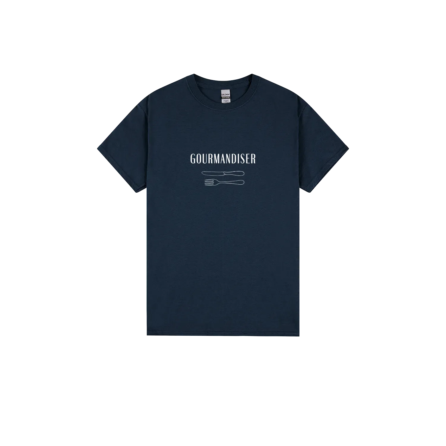 Gourmandiser - Heavy Cotton Adult T-Shirt - White Logo - Slow Table Club