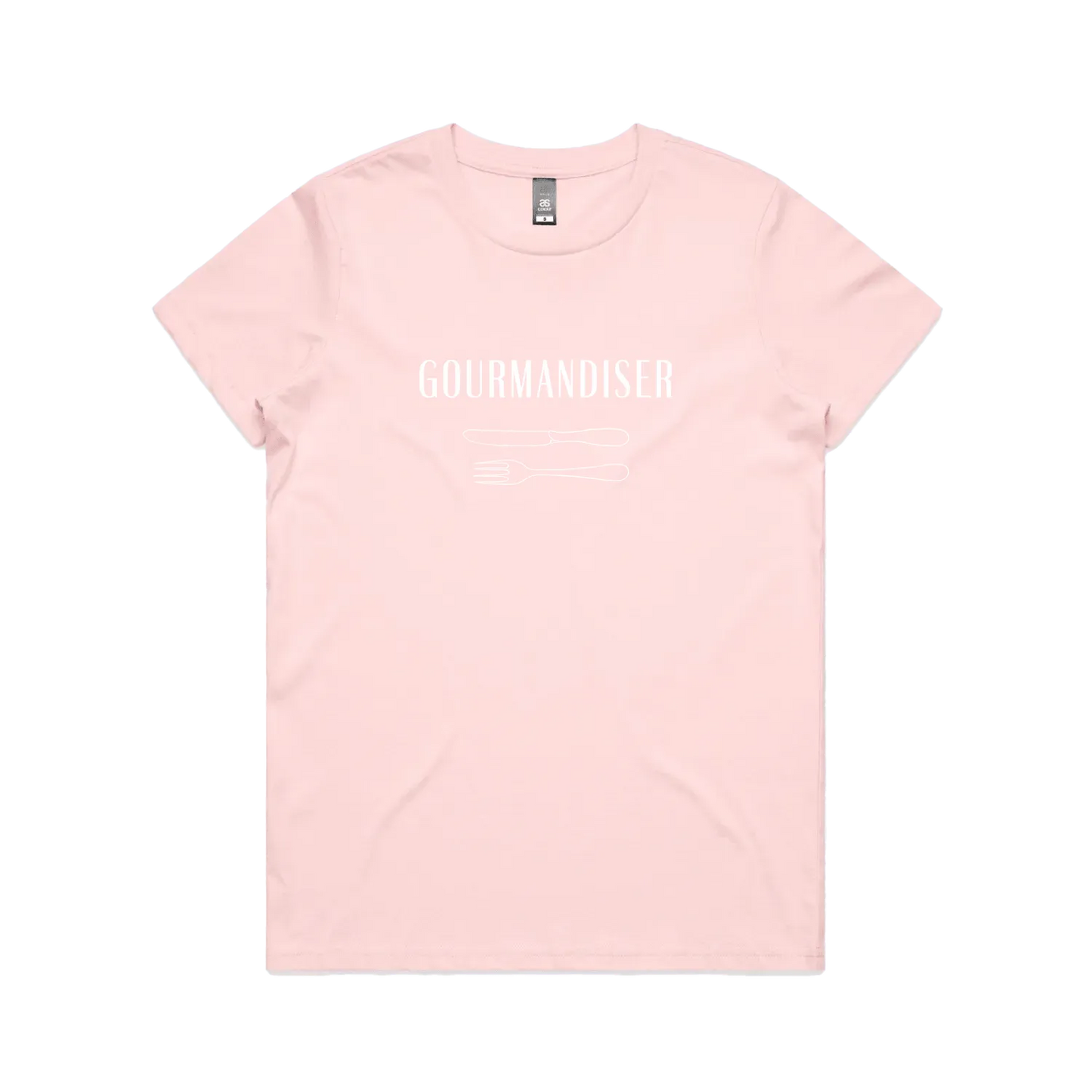 Gourmandiser - Womens Maple T-Shirt - White Logo - Slow Table Club